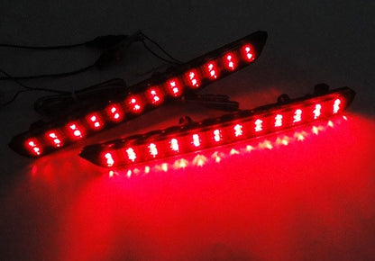 2x LED Bumper Reflector Black Smoked lens Tail Brake Light lamp Red 04-09 Mazda3 Mazdaspeed3