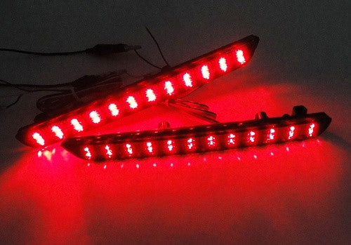 2x LED Bumper Reflector Black Smoked lens Tail Brake Light lamp Red 04-09 Mazda3 Mazdaspeed3