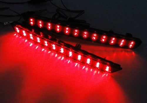 2x LED Bumper Reflector Black Smoked lens Tail Brake Light lamp Red 04-09 Mazda3 Mazdaspeed3