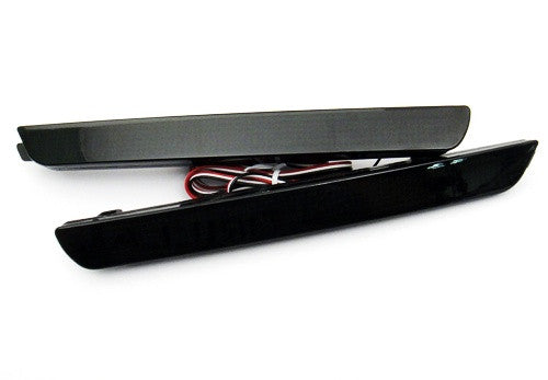 2x LED Bumper Reflector Black Smoked lens Tail Brake Light lamp Red 04-09 Mazda3 Mazdaspeed3
