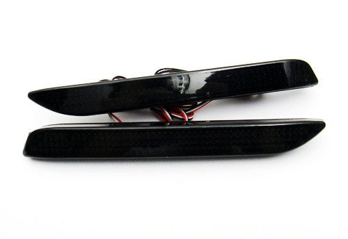 2x LED Bumper Reflector Black Smoked lens Tail Brake Light Red For Toyota / Lexus