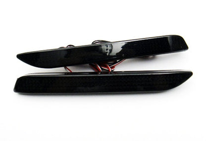2x LED Bumper Reflector Black Smoked lens Tail Brake Light Red For Toyota / Lexus