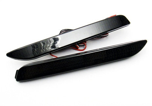 2x LED Bumper Reflector Black Smoked lens Tail Brake Light Red For Toyota / Lexus