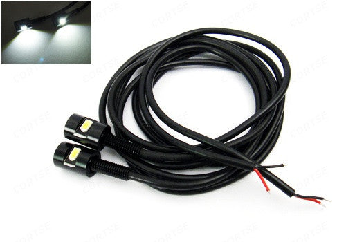 2 pieces of Bolt-On black Screw SMD LED License Plate Light Lamp white