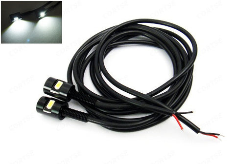 2 pieces of Bolt-On black Screw SMD LED License Plate Light Lamp white