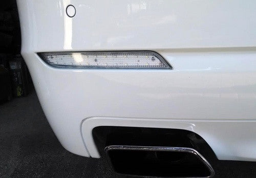 2x LED Bumper Reflector Clear lens Tail Brake Light Red Backup lamp White 2010+ BMW 5-series F10 F18