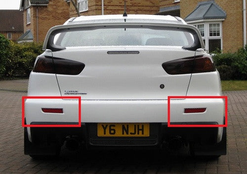 2x LED Bumper Reflector Black Smoked lens Tail Brake Light lamp Red 2008+ Mitsubishi Lancer EVO X