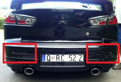2x LED Bumper Reflector Black Smoked lens Tail Brake Light lamp Red 2008+ Mitsubishi Lancer EVO X