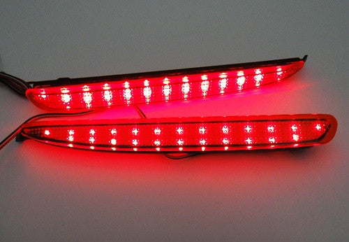 2x LED Bumper Reflector Red lens Tail Brake Light lamp Red 03-08 Mazda6 Mazda 6