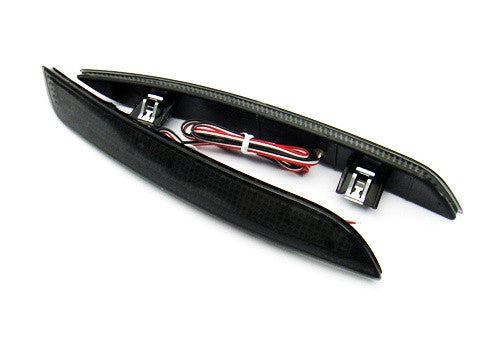 2x LED Bumper Reflector Black Smoked lens Tail Brake Light lamp Red 2010+ BMW 5-series F10 F18