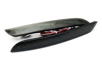 2x LED Bumper Reflector Black Smoked lens Tail Brake Light lamp Red 2010+ BMW 5-series F10 F18