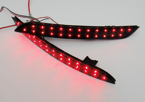 2x LED Bumper Reflector Black Smoked lens Tail Brake Light lamp Red 2010+ BMW 5-series F10 F18