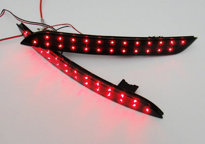2x LED Bumper Reflector Black Smoked lens Tail Brake Light lamp Red 2010+ BMW 5-series F10 F18