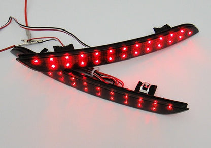 2x LED Bumper Reflector Black Smoked lens Tail Brake Light lamp Red 2010+ BMW 5-series F10 F18