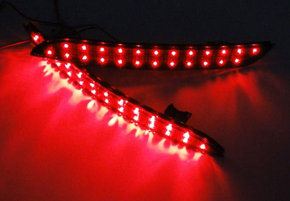 2x LED Bumper Reflector Black Smoked lens Tail Brake Light lamp Red 2010+ BMW 5-series F10 F18