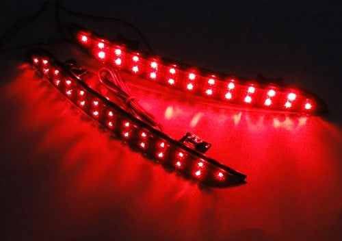 2x LED Bumper Reflector Black Smoked lens Tail Brake Light lamp Red 2010+ BMW 5-series F10 F18