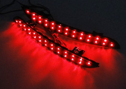 2x LED Bumper Reflector Black Smoked lens Tail Brake Light lamp Red 2010+ BMW 5-series F10 F18