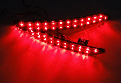 2x LED Bumper Reflector Black Smoked lens Tail Brake Light lamp Red 2010+ BMW 5-series F10 F18