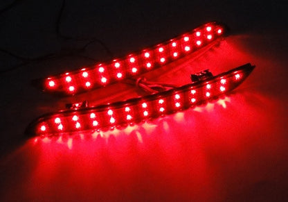 2x LED Bumper Reflector Black Smoked lens Tail Brake Light lamp Red 2010+ BMW 5-series F10 F18