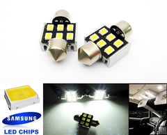 2x SAMSUNG 6 High Power 2835 SMD LED 31mm Festoon Dome Map Light bulb 269 DE3022 DE3175 white