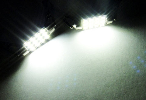 2x SAMSUNG 12 High Power 2835 SMD LED 42mm C5W 264 Error Free Festoon Light bulb 578 white