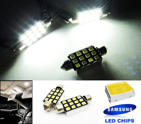 2x SAMSUNG 12 High Power 2835 SMD LED 42mm C5W 264 Error Free Festoon Light bulb 578 white