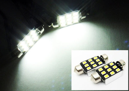 2x SAMSUNG 9 High Power 2835 SMD LED 37mm C5W 6418 Error Free Festoon bulb white