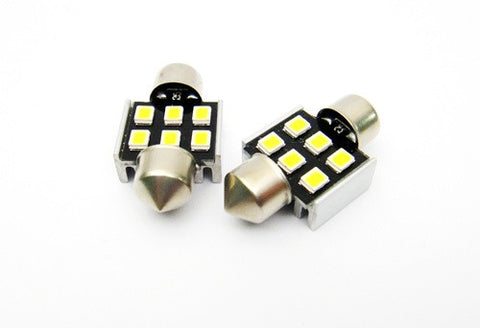 2x SAMSUNG 6 High Power 2835 SMD LED 31mm Festoon Dome Map Light bulb 269 DE3022 DE3175 white