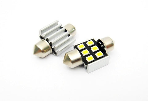 2x SAMSUNG 6 High Power 2835 SMD LED 31mm Festoon Dome Map Light bulb 269 DE3022 DE3175 white