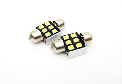 2x SAMSUNG 6 High Power 2835 SMD LED 31mm Festoon Dome Map Light bulb 269 DE3022 DE3175 white