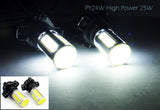 2 pieces of LUFFY PY24W 5200 High Power COB LED Light bulb 25W white