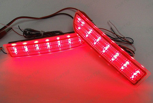 2x LED Bumper Reflector Red lens Tail Brake Light Red Backup lamp White Alphard Estima