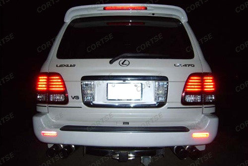2x LED Bumper Reflector Red lens Tail Brake Light lamp Red 98-07 LX470 Land Cruiser