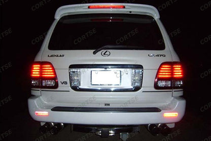 2x LED Bumper Reflector Red lens Tail Brake Light lamp Red 98-07 LX470 Land Cruiser