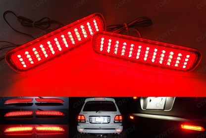 2x LED Bumper Reflector Red lens Tail Brake Light lamp Red 98-07 LX470 Land Cruiser