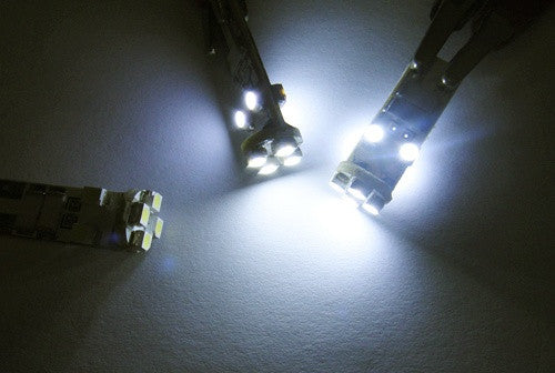 2 pieces of 8 SMD LED No Error T10 168 194 2825 501 W5W wedge light bulb white