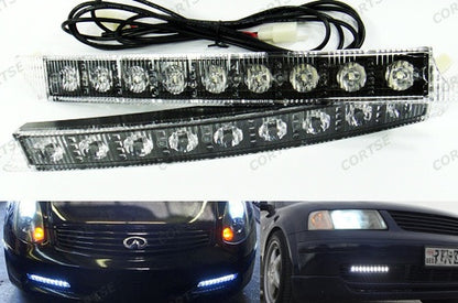Universal Audi style 9 LED Daytime Running Light Daylight / DRL Fog Lamp