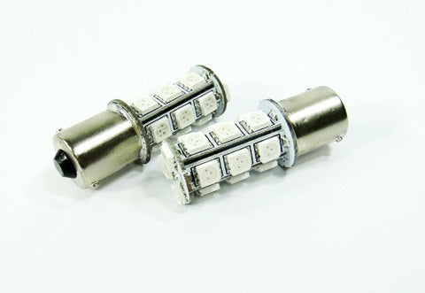 2 pieces of 18 High Power SMD LED 382 (P21W) 1156 7506 BA15s Light bulb amber