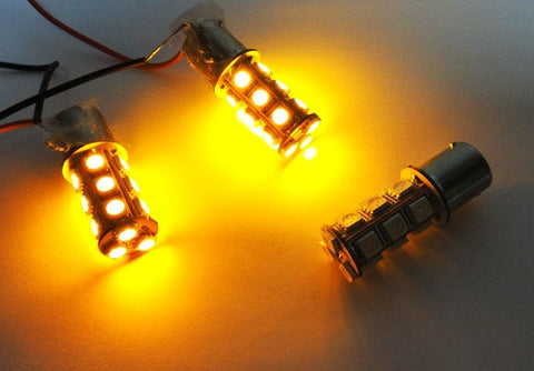 2 pieces of 18 High Power SMD LED 382 (P21W) 1156 7506 BA15s Light bulb amber