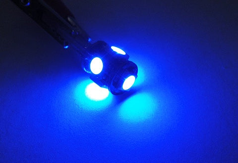 2 pieces of 5 High Power SMD LED No Error 233 BA9s T4W light bulb Blue