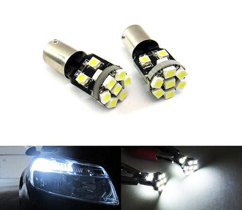 2 pieces of 13 SMD LED 360° BA9s 233 T4W Light bulb white