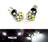 2 pieces of 13 SMD LED 360° BA9s 233 T4W Light bulb white