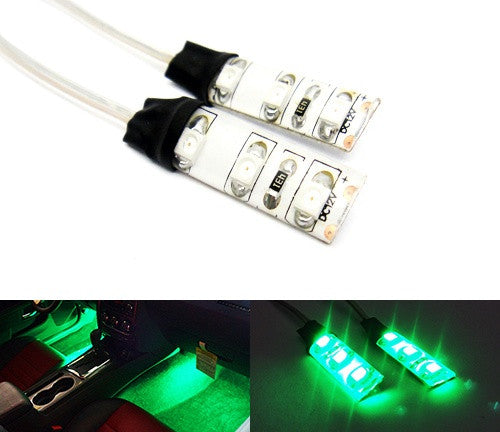 2 pieces of 3 SMD LED universal light strip green