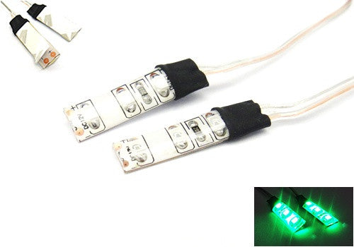 2 pieces of 3 SMD LED universal light strip green