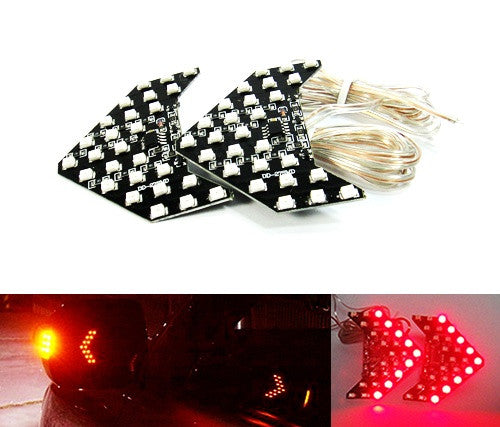 2 pieces of 27 SMD LED Side Mirror Sequential Turn Signal Arrow Panel Light Red
