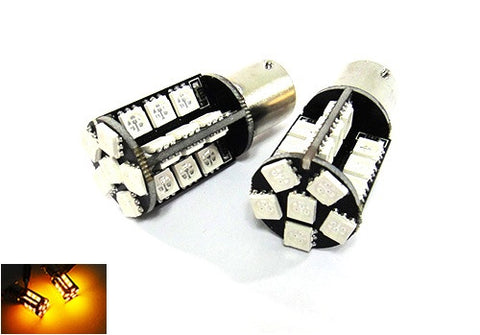 2 pieces of 30 High Power SMD LED PY21W 581 BAU15s Light bulb amber