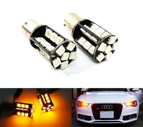 2 pieces of 30 High Power SMD LED PY21W 581 BAU15s Light bulb amber