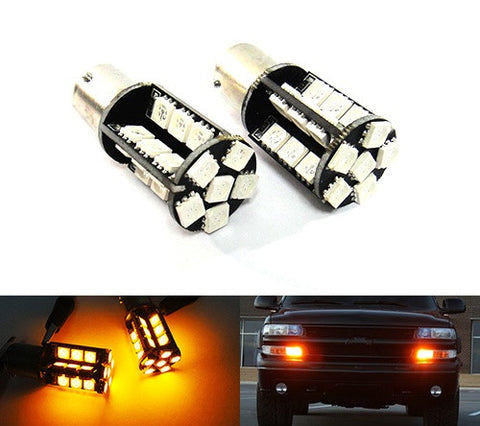 2 pieces of 30 High Power SMD LED PY21W 581 BAU15s Light bulb amber