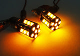 2 pieces of 30 High Power SMD LED PY21W 581 BAU15s Light bulb amber