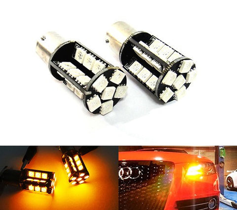 2 pieces of 30 High Power SMD LED PY21W 581 BAU15s Light bulb amber